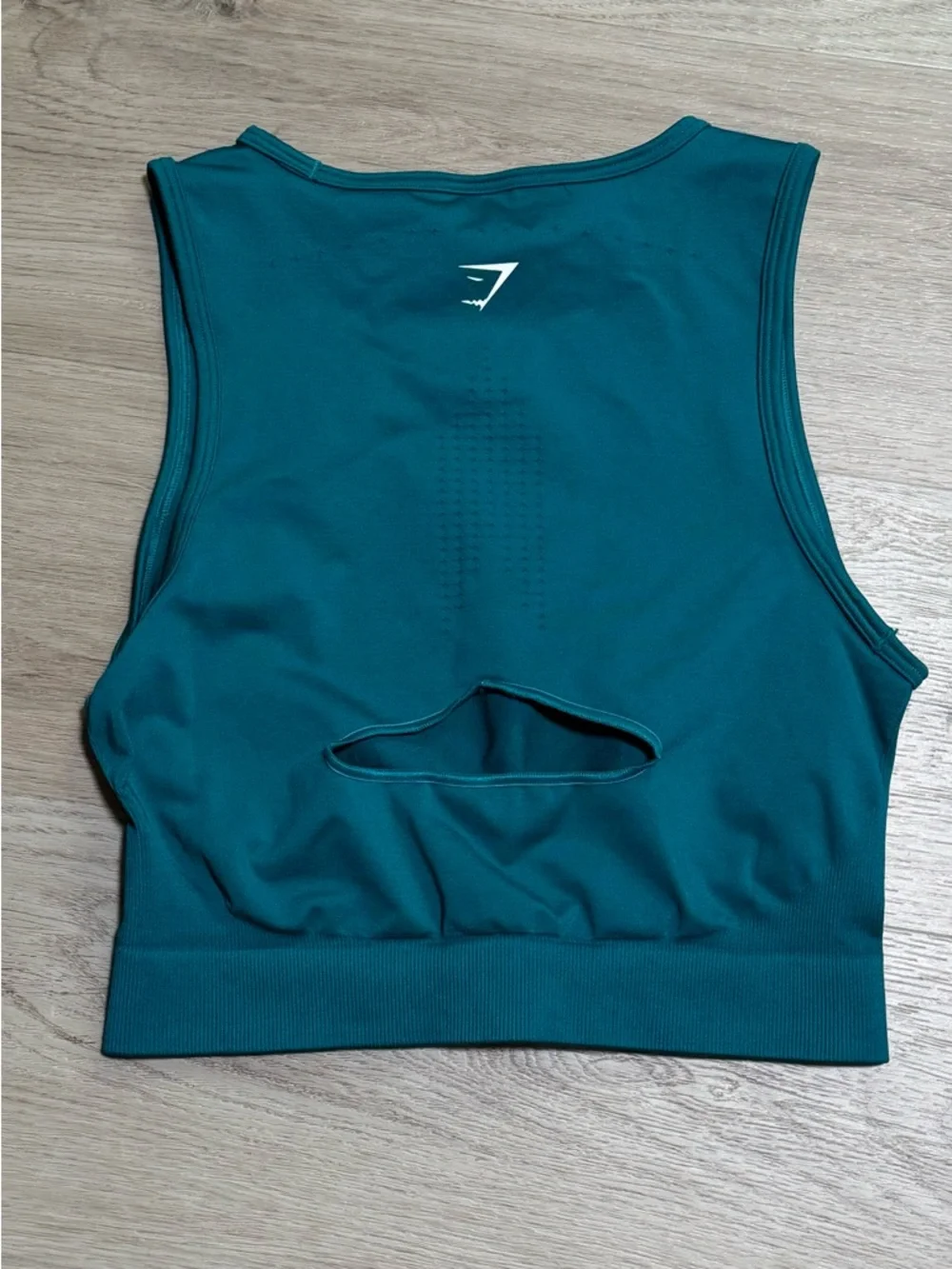 Gymshark Deep Teal Ribbed Crop Tank - Picture 3 of 4